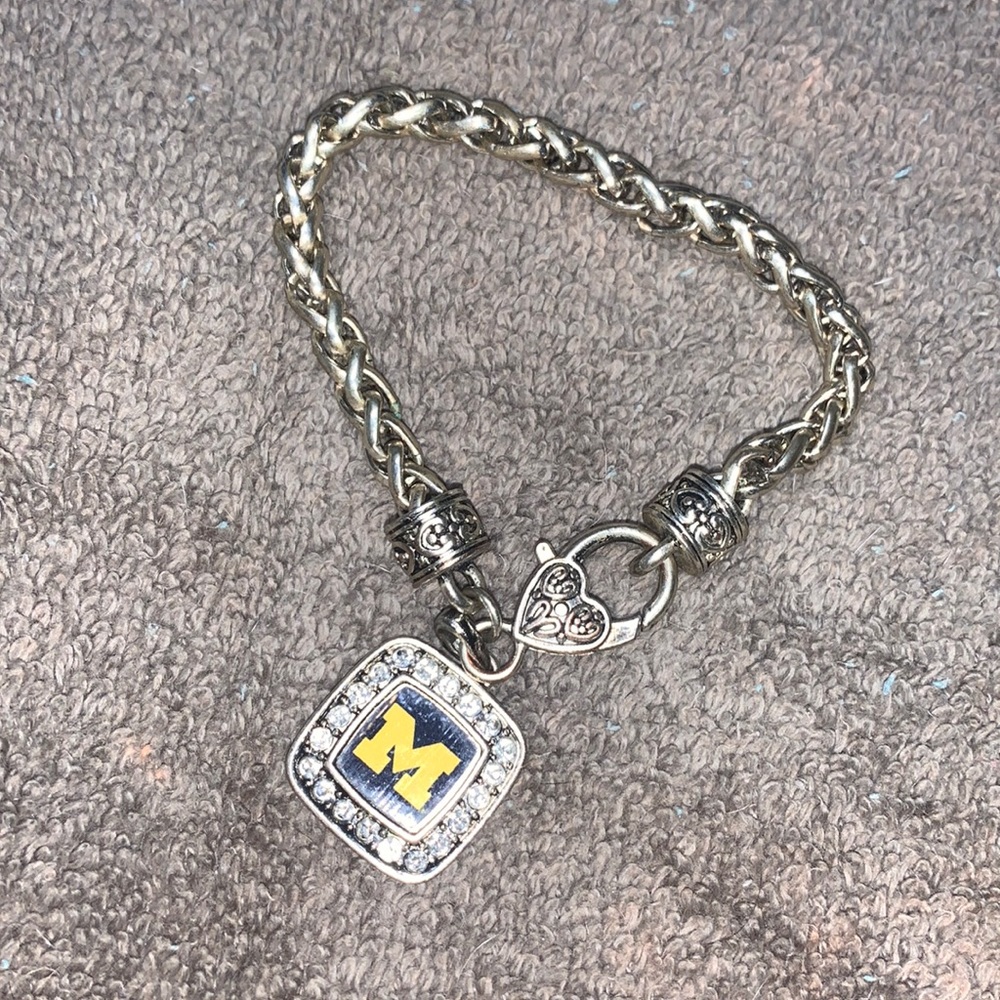 Silver Michigan ‘M’ bracelet